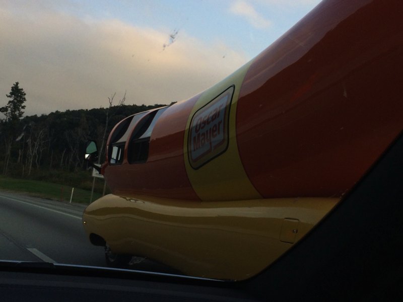 We saw the Wienermobile on the Pennsylvania Turnpike. Bob noticed it from pretty far away and I could hardly wait to get close enough to capture a photo!