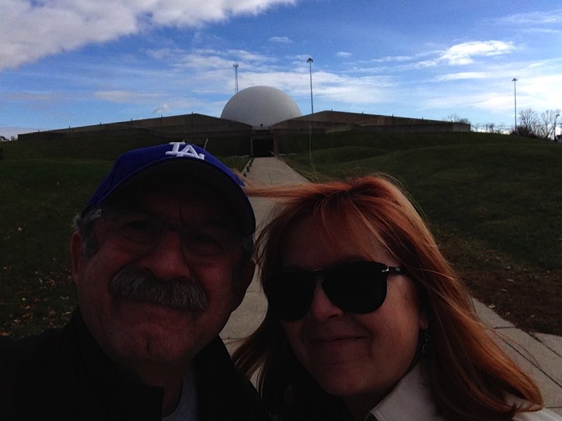 A ‘selfie’ in front of the Armstrong museum
