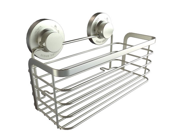 HomeShapes Max-Hold Suction Cup Rectangular Shower Basket