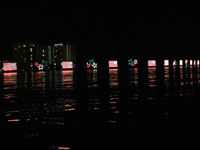 A fitting end to the perfect day: a parade of lights in the water