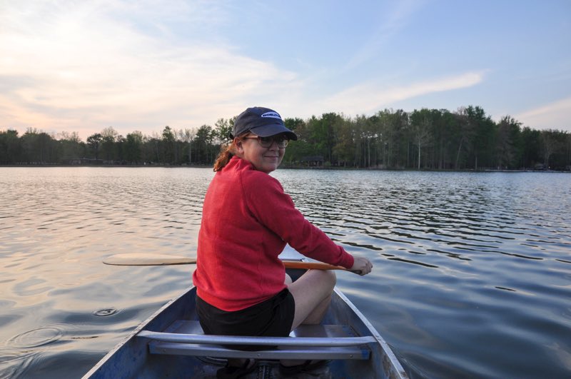 Bob and I rowed around the lake a while…until the bugs came out near sunset and ran us off!