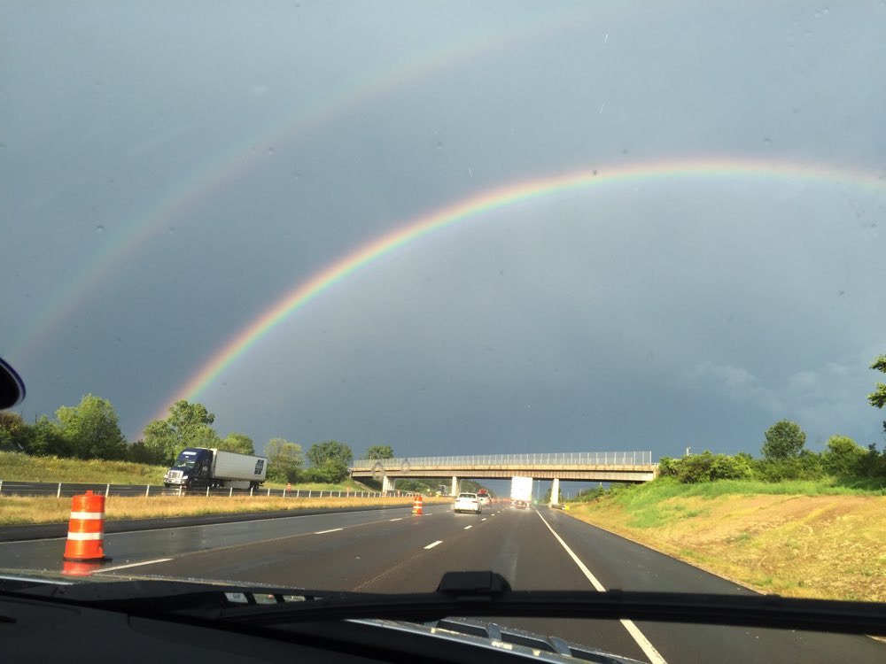 As we drove through Ohio, we were thrilled to see a double rainbow that lasted for several long minutes.