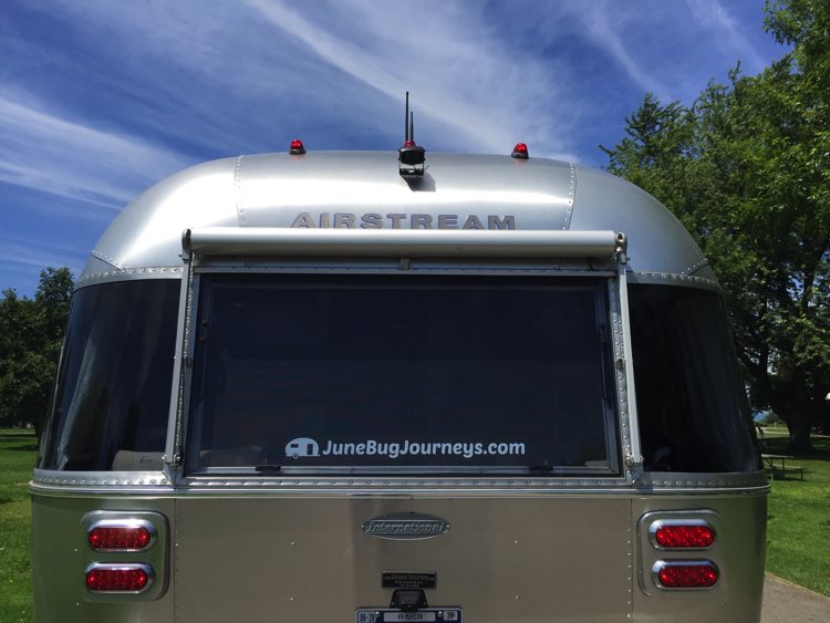 We finally got around to replacing our website sticker on the back of the Airstream. (Thanks, Wade!)